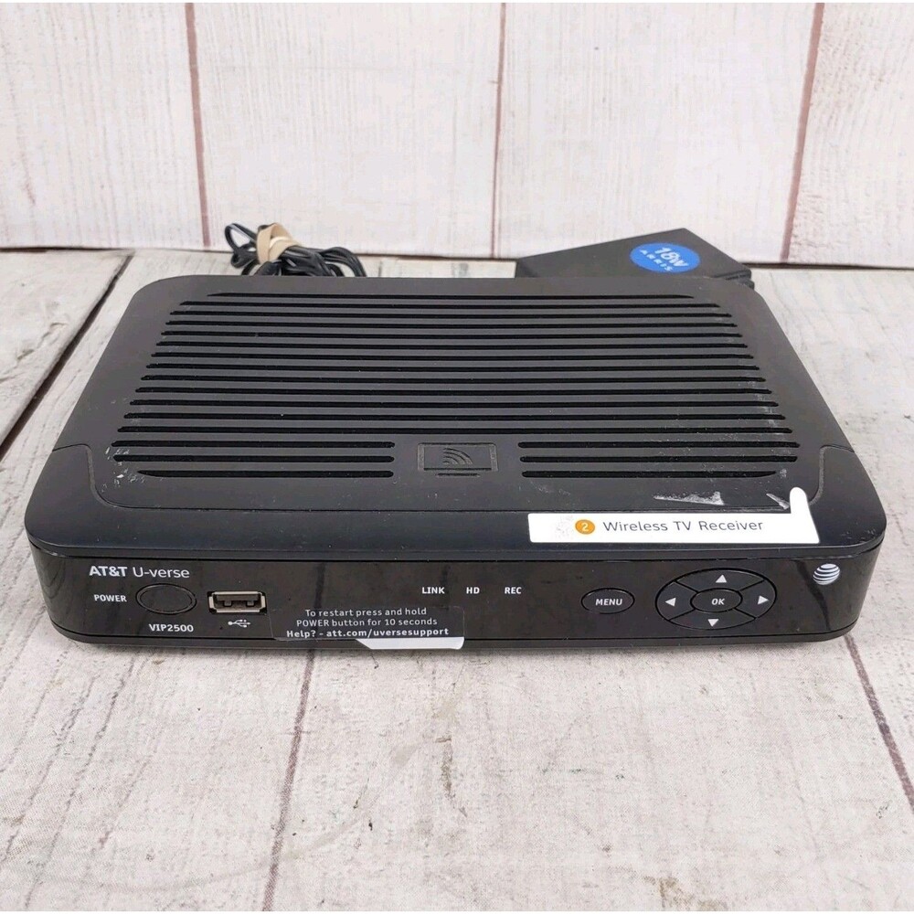 AT&T U-Verse Arris VIP2500 Receiver w/ Power Supply Adapter - TESTED WORKING